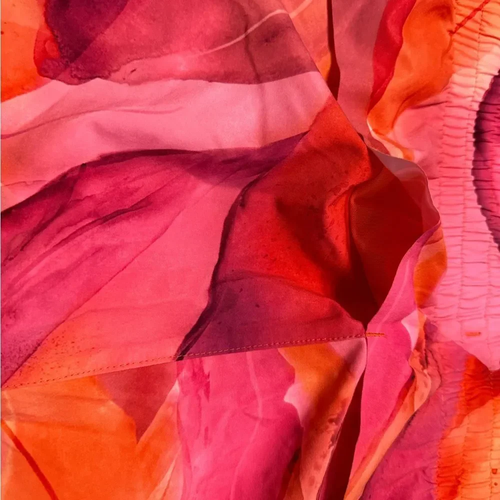 Athleta Orange and Pink Racer Run Athletic Shorts Lightweight Comfort - Picture 5 of 5